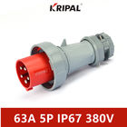 तीन चरण 63A 380V IP67 औद्योगिक प्लग पनरोक आईईसी मानक