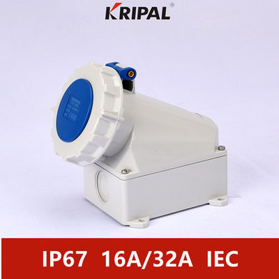 डस्टप्रूफ IP67 230V 16A इंडस्ट्रियल वॉल माउंटेड सॉकेट IEC स्टैंडर्ड: