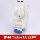 220V IP44 वाटरप्रूफ मैकेनिकल इंटरलॉक स्विच सॉकेट्स IEC Standard