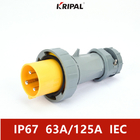 63A 125A IP67 तीन चरण पनरोक यूरोपीय औद्योगिक प्लग 6H