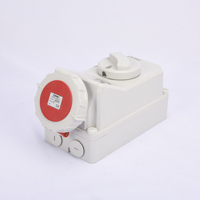 IP44 380V 32A औद्योगिक पावर सॉकेट स्विच मैकेनिकल के साथ पनरोक;